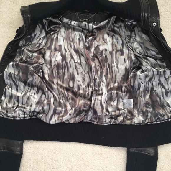 Line brand Black Lambskin soft leather jacket XS - Picture 4 of 8